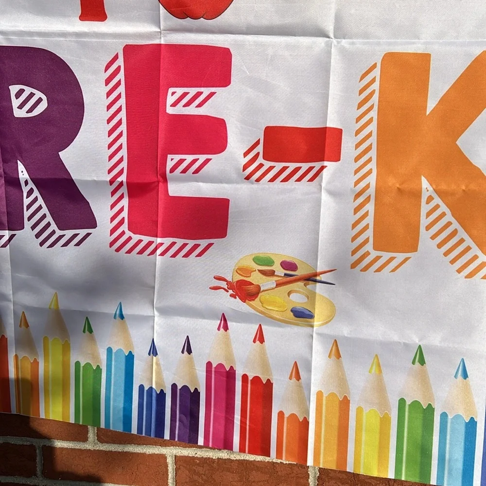 Welcome to Pre-K background,6 x 4, red, green, orange, yellow blue